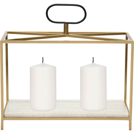 Flye White Marble Gold and Black Candle Holder - Oclion.com