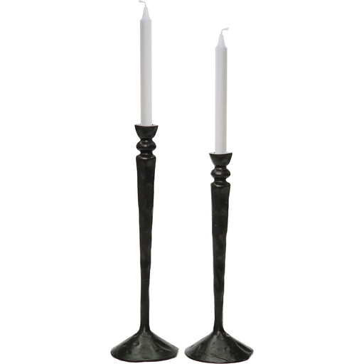 Bollington 2-Piece Set of Black Decorative Candle Holders - Oclion.com