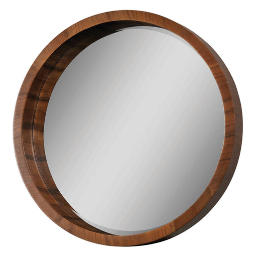 Brybjar Wooden Walnut Veneer Framed Mirror - Oclion.com