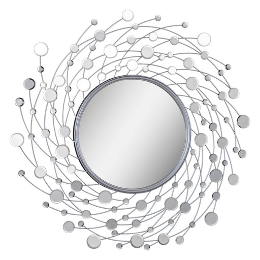 Como Round Silver Leaf Framed Mirror - Oclion.com