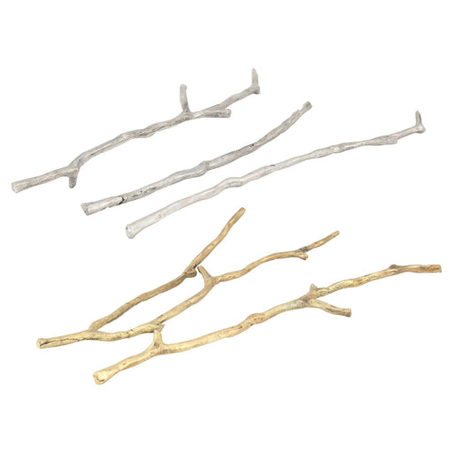 Lustroso 5-Piece Set of Brass Gold and Raw Nickel Decorative Branches - Oclion.com