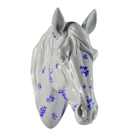 Equus White and Blue Wall Statue - Oclion.com