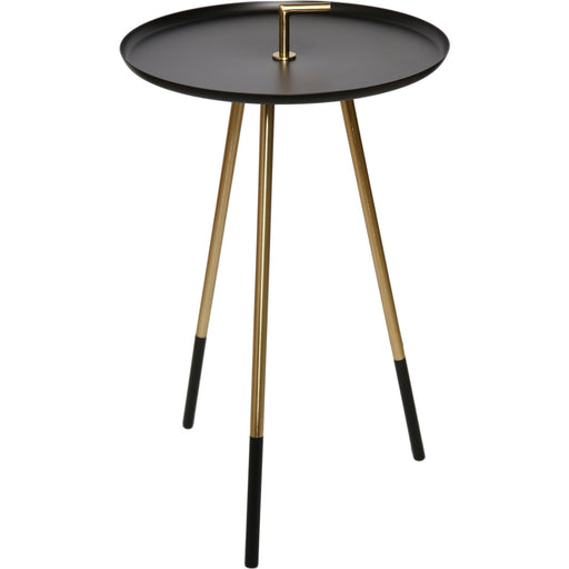 Botkins Black and Gold Round Accent Table - Oclion.com