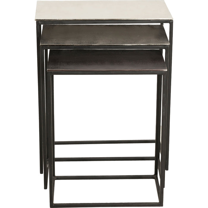 Manisa 3-Piece Set of Raw Nickel, Black and Bronze Accent Tables - Oclion.com