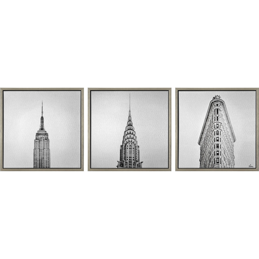 Boreas 3-Piece Set of Framed Metallic Wall Decor - Oclion.com