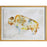 Gelsey Paper Glass Collage Accent & Walnut Framed Wall Decor - Oclion.com