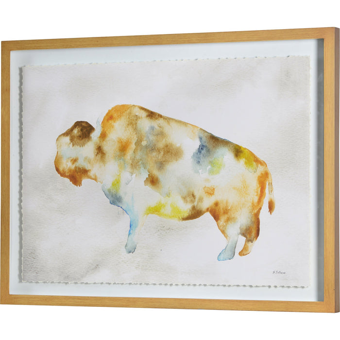 Gelsey Paper Glass Collage Accent & Walnut Framed Wall Decor - Oclion.com