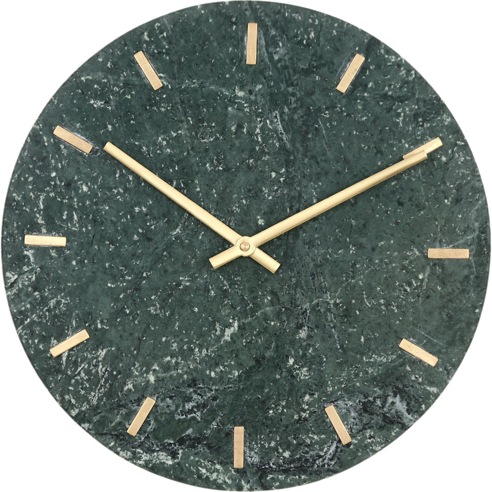 Darrow Green Marble Antique Brass Wall Clock - Oclion.com