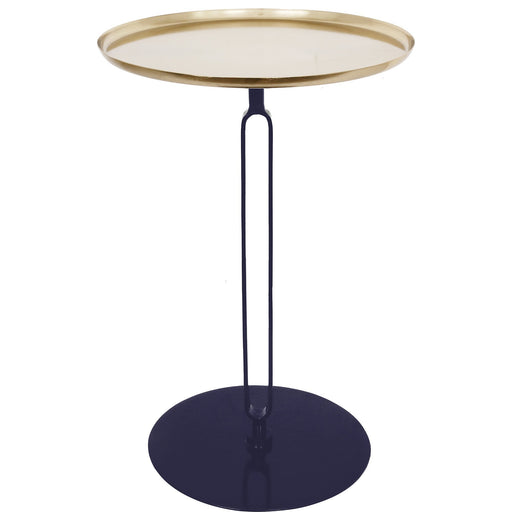 Lader Gold and Dark Blue Accent Table - Oclion.com
