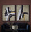 Ilya 2-Piece Set of Hand Painted Linen Matte Gold Leaf Accent with Black Framed Art - Oclion.com