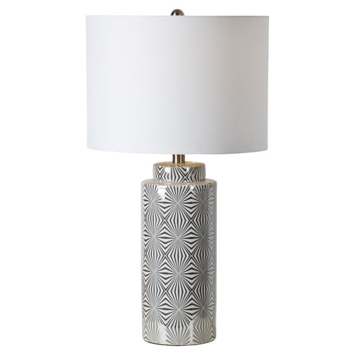 Camden Silver and White Table Lamp - Oclion.com