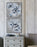 Edan 2-Piece Set of Hand Painted Canvas Matte Textured Silver Foil with Black Frame Art - Oclion.com