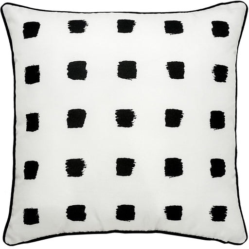 Rockhill White and Black Outdoor Pillow - Oclion.com