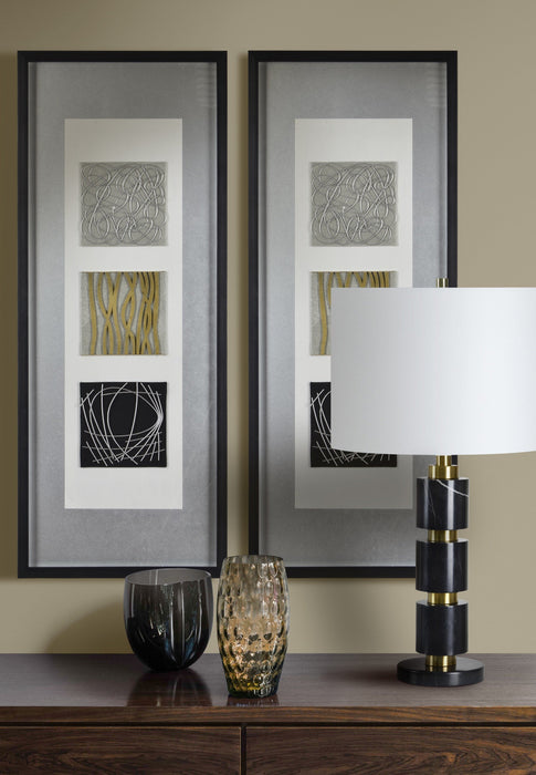 Hutchison Iron Glass Finish with Black Frame Metal Wall Art - Oclion.com