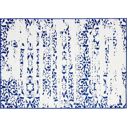 Maltese White and Blue Woven Outdoor Rug - Oclion.com