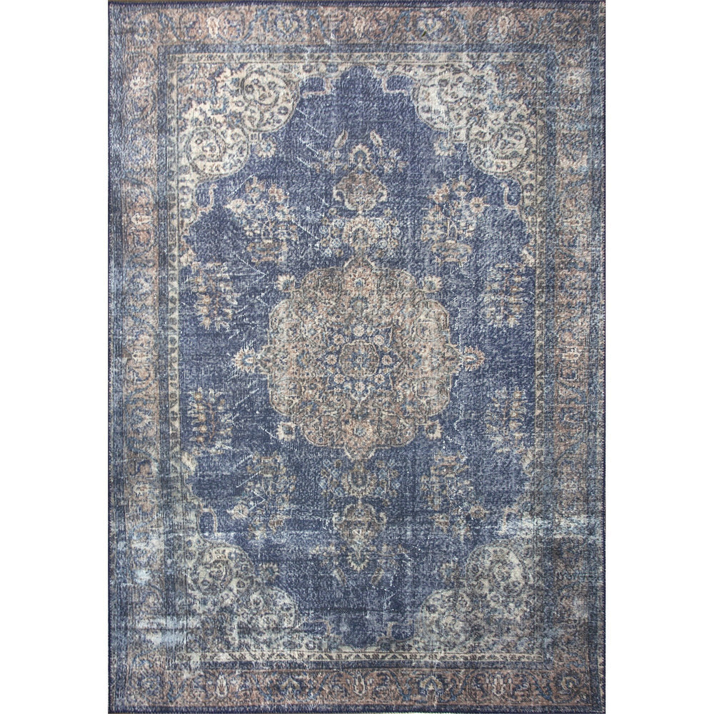 Dante Royal Blue Flatwoven & Printed Indoor Area Rug - Oclion.com