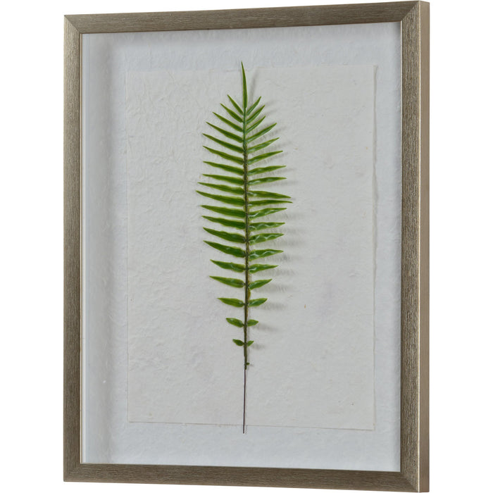 Bayard 2-Piece Set of Paper & Glass Finish with Champagne Plastic Dry Leaf Framed Wall Art - Oclion.com