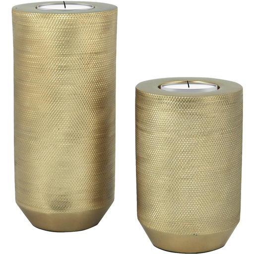 Felicity 2-Piece Set of Gold EPL Candle Holders - Oclion.com