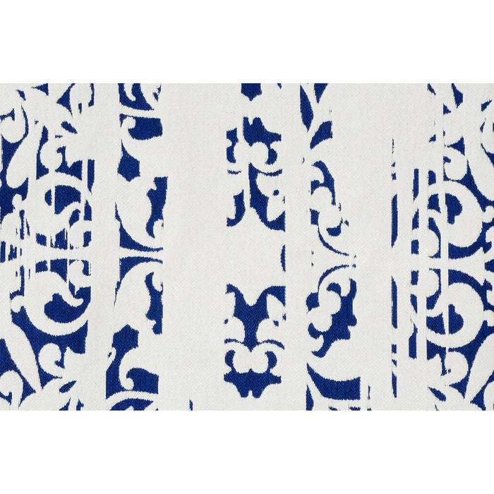 Maltese White and Blue Woven Outdoor Rug - Oclion.com