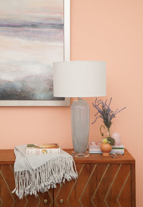 Carlotta Frosted Light Blue Table Lamp - Oclion.com