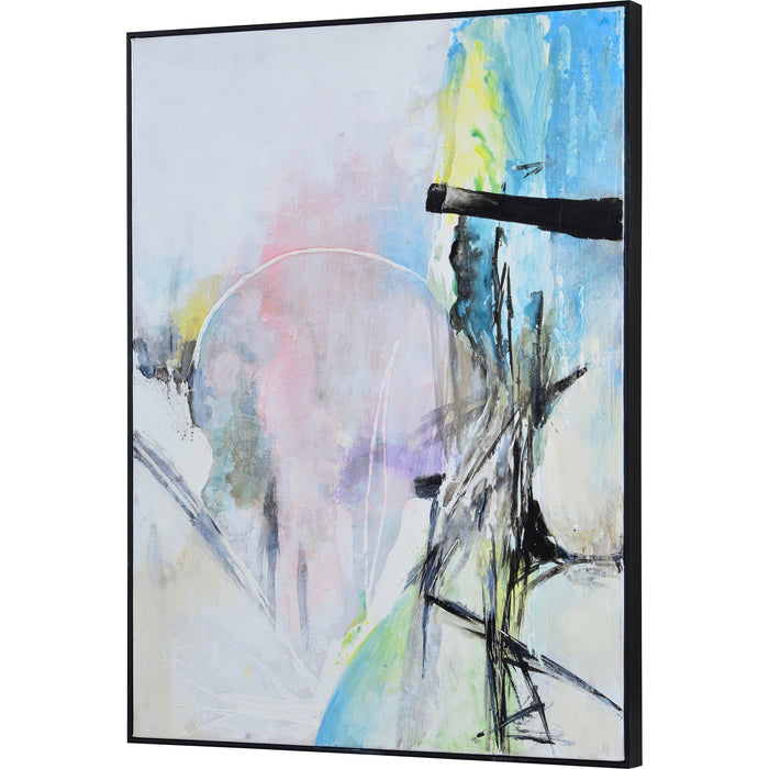 Elma 2-Piece Set of Canvas Matte Finish with High Gloss Accent Black Framed Art - Oclion.com